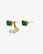 Orecchini Iris onice verde + perle