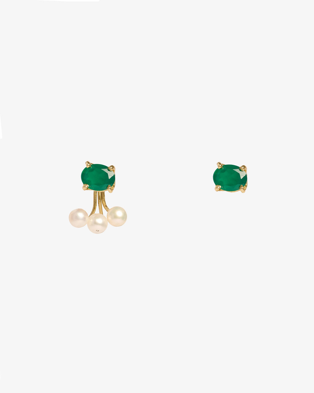 Orecchini Iris onice verde + perle