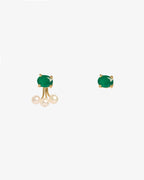 Orecchini Iris onice verde + perle