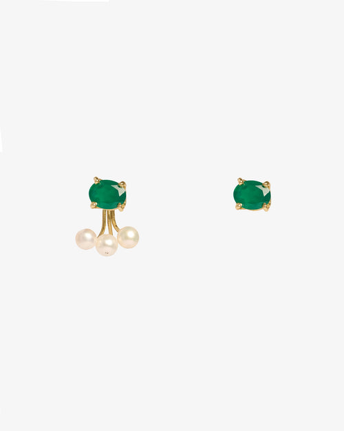 Orecchini Iris onice verde + perle